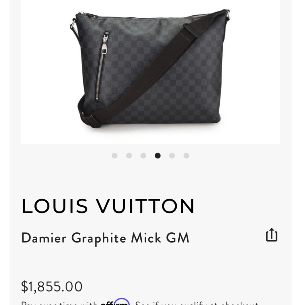 Authentic Louis V checkered black bag